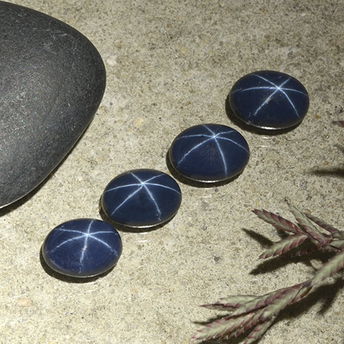 Pedras preciosas de safira estrela azul natural de 5,03 ct, corte oval, opaco