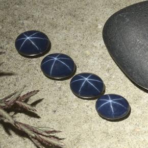 Pedras preciosas de safira estrela azul natural de 5,03 ct, corte oval, opaco