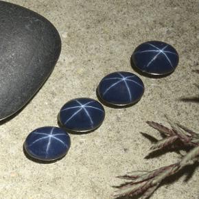 Pedras preciosas de safira estrela azul natural de 5,03 ct, corte oval, opaco