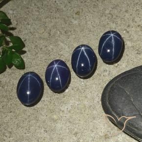 Pedras preciosas de Safira estrela Azul escuro natural de 4.72 ct, oval, Opaco