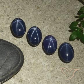 Pedras preciosas de Safira estrela Azul escuro natural de 4.72 ct, oval, Opaco