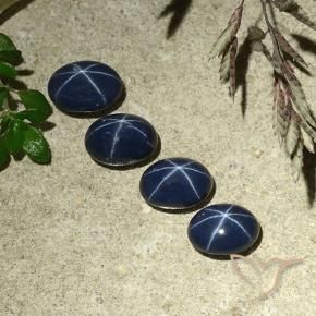 Pedras preciosas de Safira estrela Azul profundo natural de 4.58 ct, oval, Opaco