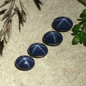 Pedras preciosas de Safira estrela Azul profundo natural de 4.58 ct, oval, Opaco