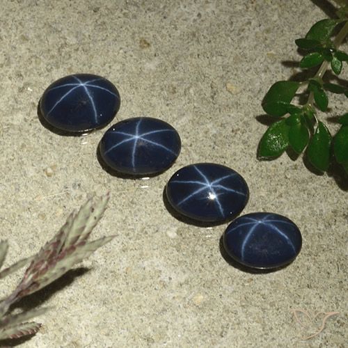 3.80ctw Natural Azul profundo Safira estrela, oval, Opaco