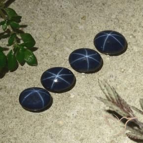 Pedras preciosas de Safira estrela Azul profundo natural de 3.80 ct, oval, Opaco