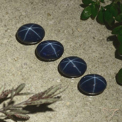 Pedras preciosas de safira estrela azul natural de 4,35 ct, corte oval, opaco