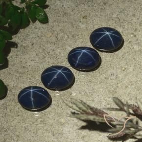 Pedras preciosas de safira estrela azul natural de 4,35 ct, corte oval, opaco