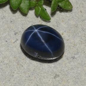 Safira Estrela Azul marinho profundo Natural 1.71ct, Corte Oval, Opaco