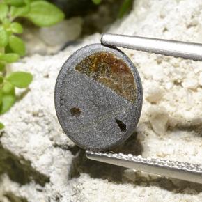 Safira Estrela Preto Natural 2.32ct, Corte Oval, Opaco