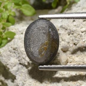 Safira Estrela Preto Natural 3.33ct, Corte Oval, Opaco