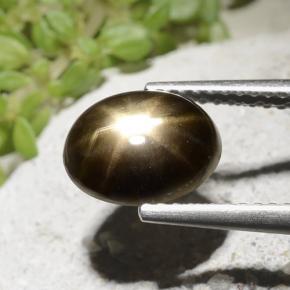 Safira Estrela Preto Natural 2.54ct, Corte Oval, Opaco