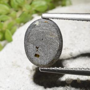 Safira Estrela Preto Natural 2.54ct, Corte Oval, Opaco