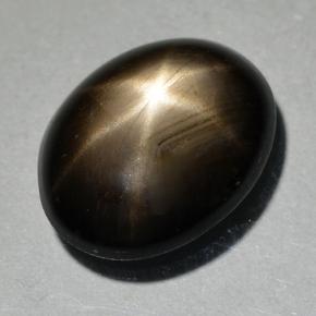 Safira Estrela Preto Natural 2.25ct, Corte Oval, Opaco