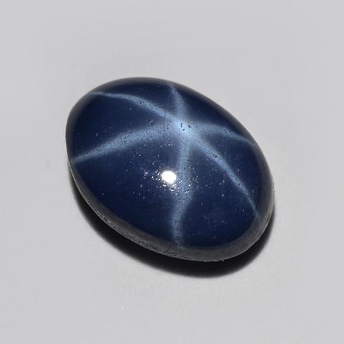 Safira Estrela Azul escuro Natural 1.40ct, Corte Oval, Translúcido