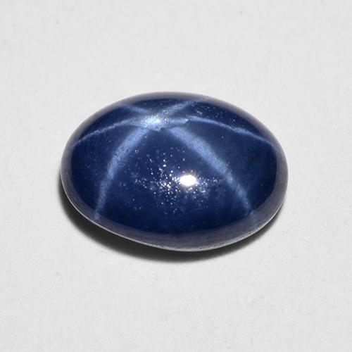 Safira estrela azul natural 1,28ct, corte oval, translúcido