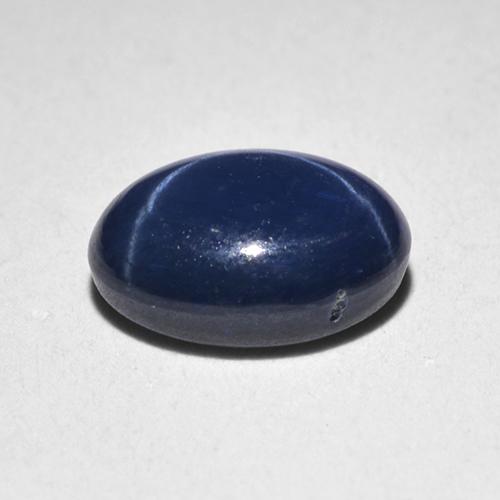 Safira estrela azul natural 1,28ct, corte oval, translúcido