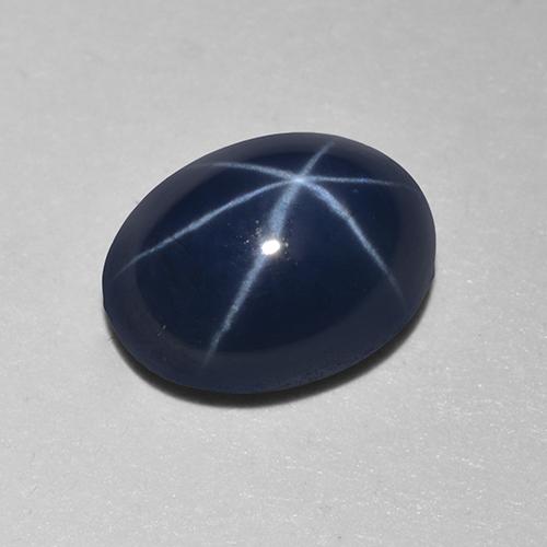 Safira estrela azul natural 1,29ct, corte oval, translúcido