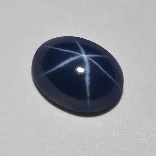 Safira estrela azul natural 1,29ct, corte oval, translúcido