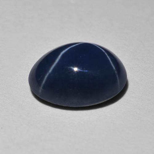 Safira estrela azul natural 1,29ct, corte oval, translúcido