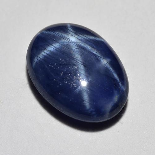 Safira estrela azul natural 1,12ct, corte oval, translúcido