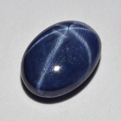 Safira estrela azul natural 1,12ct, corte oval, translúcido