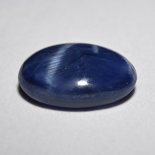 Safira estrela azul natural 1,12ct, corte oval, translúcido