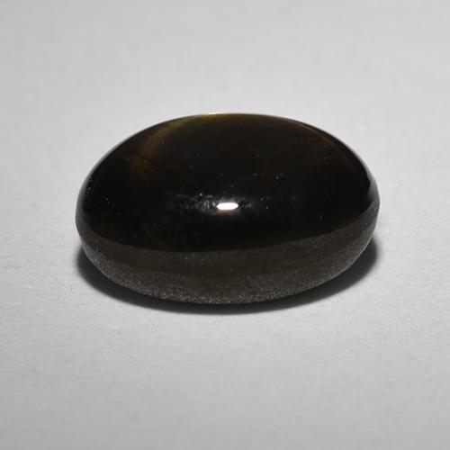 Safira estrela preto natural 1,80ct, corte oval, opaco