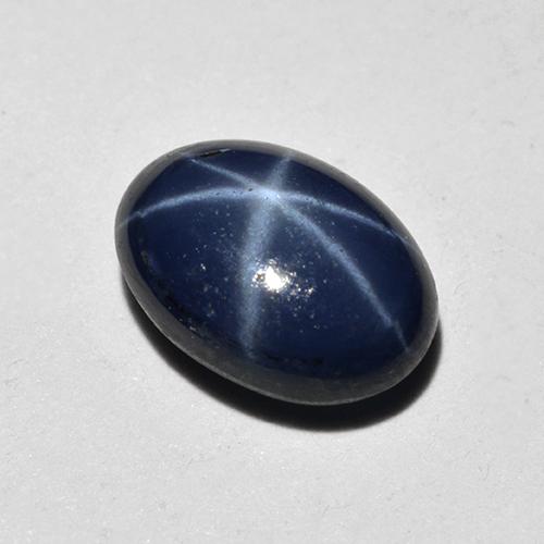 Safira estrela azul natural 1,18ct, corte oval, opaco