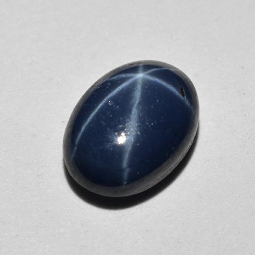 Safira estrela azul natural 1,18ct, corte oval, opaco