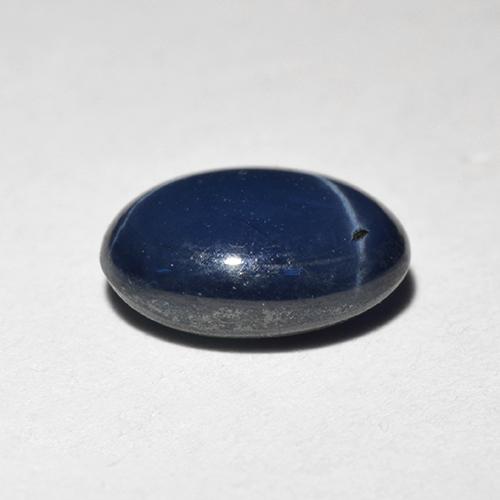 Safira estrela azul natural 1,18ct, corte oval, opaco