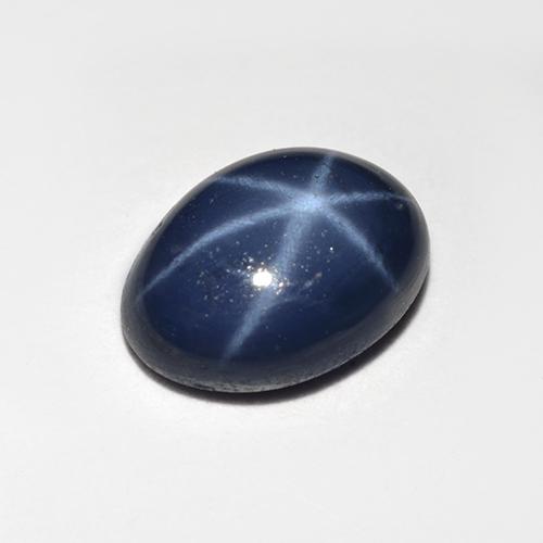 Safira estrela azul natural 1,28ct, corte oval, opaco
