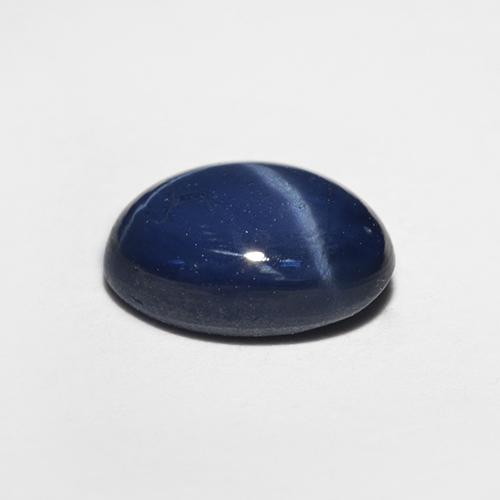 Safira estrela azul natural 1,28ct, corte oval, opaco