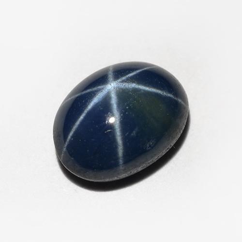 Safira estrela azul natural 1,20ct, corte oval, opaco