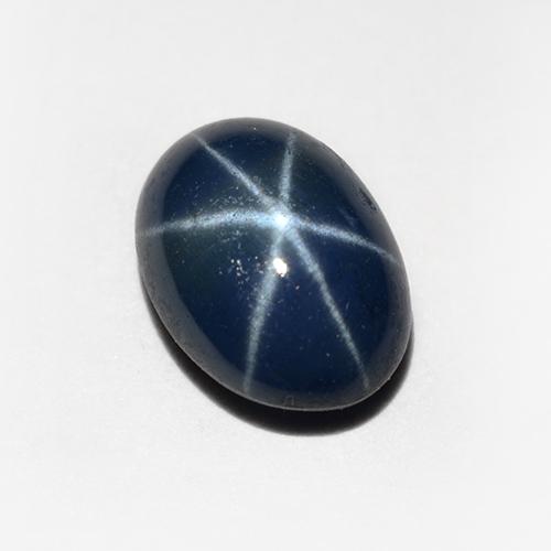 Safira estrela azul natural 1,20ct, corte oval, opaco