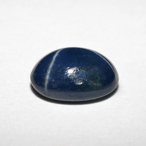 Safira estrela azul natural 1,20ct, corte oval, opaco
