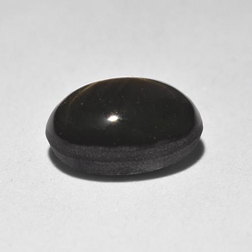 Safira estrela preto natural 1,87ct, corte oval, opaco