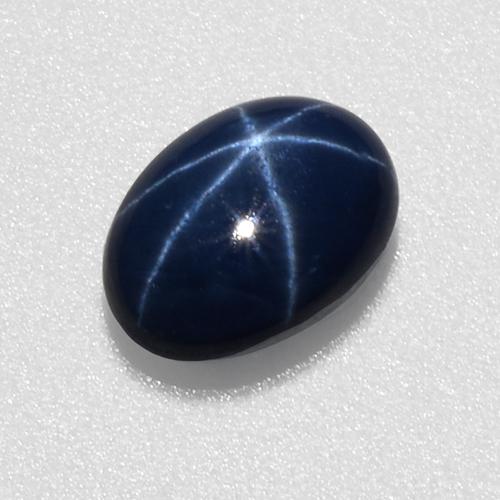 Safira estrela azul natural 1,07ct, corte oval, translúcido