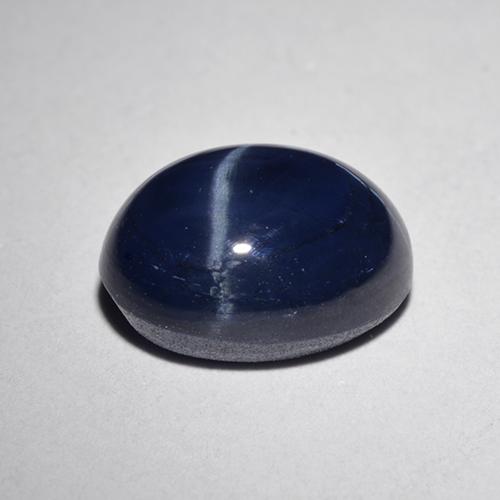 Safira estrela azul natural 4,76ct, corte oval, opaco