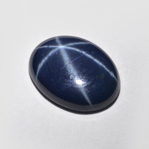 Safira estrela azul natural 2,57ct, corte oval, translúcido