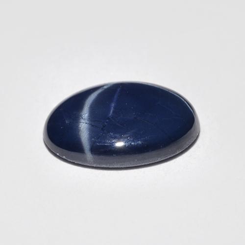 Safira estrela azul natural 2,57ct, corte oval, translúcido