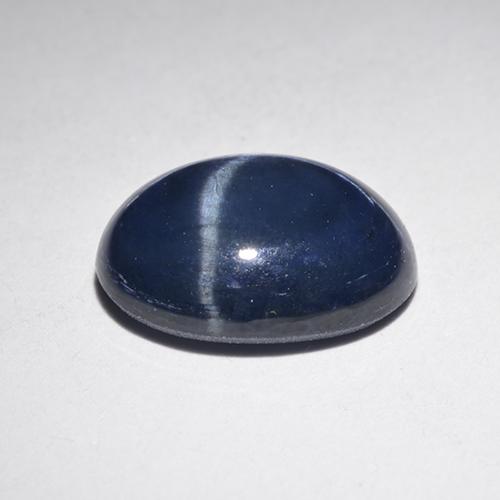 Safira estrela azul natural 3,89ct, corte oval, translúcido