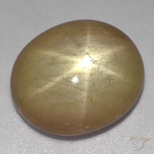Safira estrela Ouro Alaranjado Natural 32.87ct, oval, Opaco