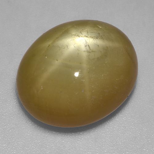 Safira estrela dourado natural 16,50ct, corte oval, opaco