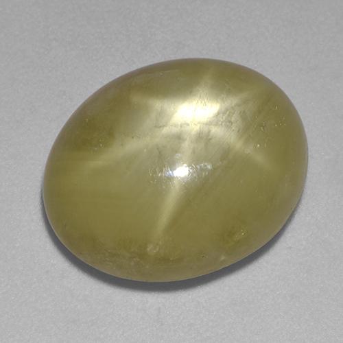 Safira estrela dourado natural 12,41ct, corte oval, opaco