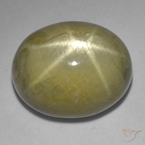 Safira estrela Amarelo Terroso Natural 45.27ct, oval, Opaco