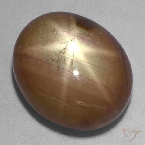 Safira estrela Ouro Alaranjado Natural 22.20ct, oval, Opaco