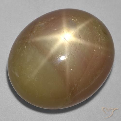 Safira estrela Ouro Alaranjado Natural 31.95ct, oval, Opaco
