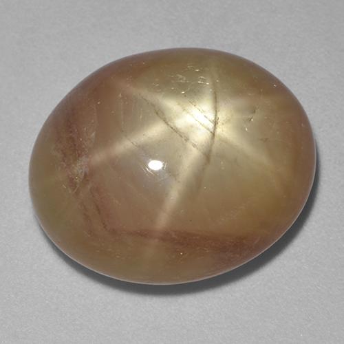 Safira Estrela Ouro Alaranjado Natural 21.51ct, Corte Oval, Opaco