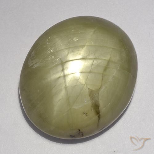 Safira estrela amarelo neutro Natural 23.11ct, oval, Opaco