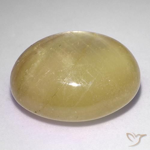 Safira estrela amarelo médio Natural 35.27ct, oval, Opaco